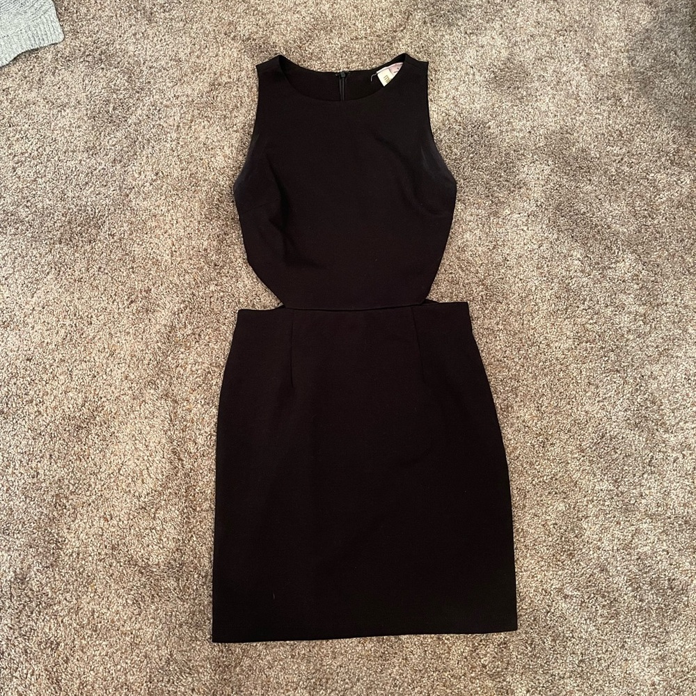 black cutout cocktail dress